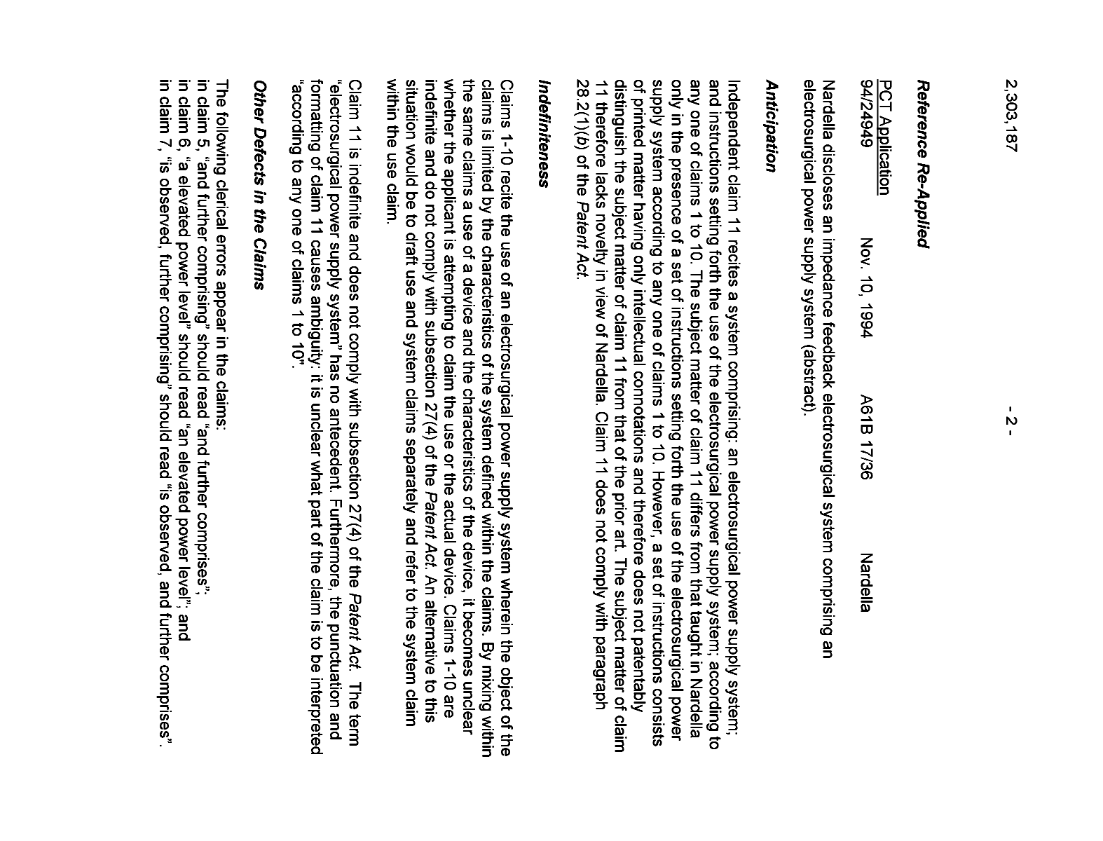 Canadian Patent Document 2303187. Prosecution-Amendment 20081231. Image 2 of 3