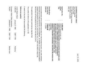 Canadian Patent Document 2303847. Prosecution-Amendment 20030415. Image 1 of 3