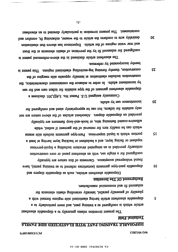 Canadian Patent Document 2303941. Description 20000314. Image 1 of 17