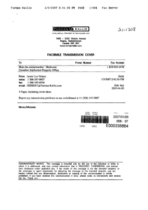 Canadian Patent Document 2304412. Fees 20070105. Image 4 of 4