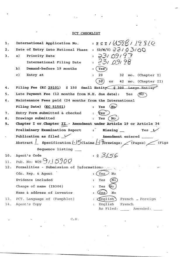 Document de brevet canadien 2304546. PCT 20000322. Image 1 de 10
