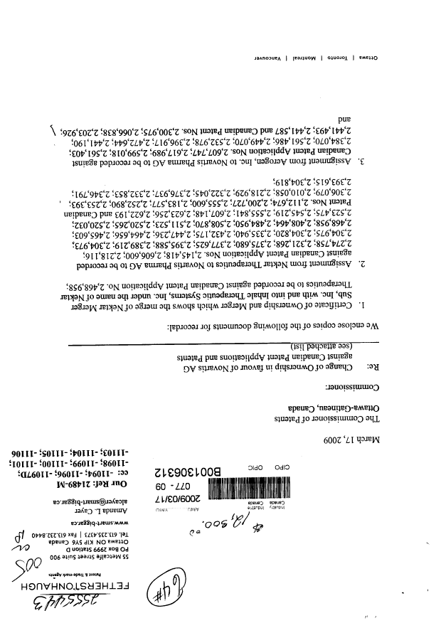 Document de brevet canadien 2304819. Cession 20090317. Image 1 de 38