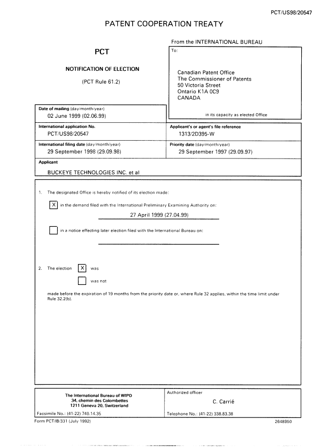 Document de brevet canadien 2305194. PCT 20000329. Image 2 de 8