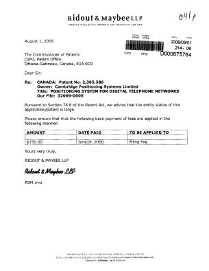 Canadian Patent Document 2305586. Prosecution-Amendment 20060801. Image 1 of 1