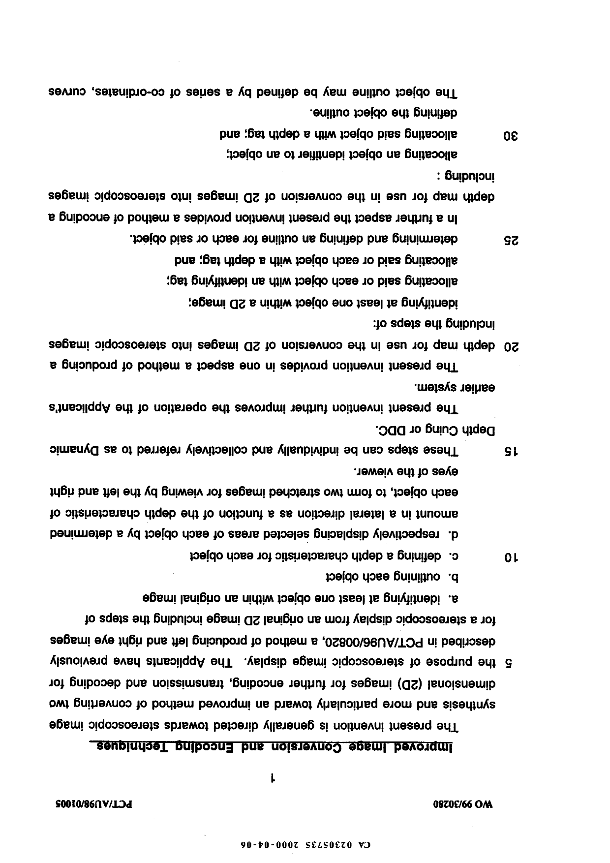 Canadian Patent Document 2305735. Description 19991206. Image 1 of 25