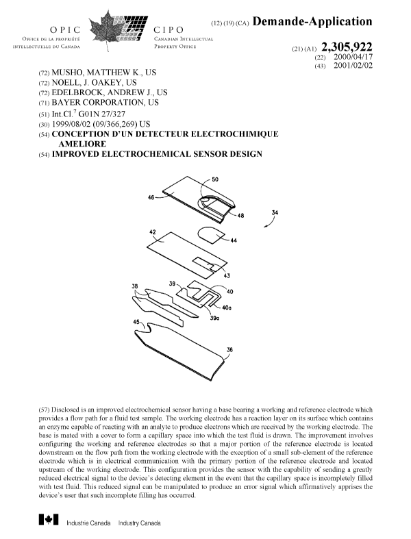 Canadian Patent Document 2305922. Cover Page 20010202. Image 1 of 1