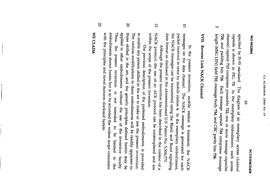 Document de brevet canadien 2306868. Description 20000419. Image 49 de 49