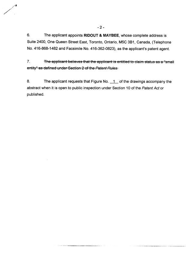 Canadian Patent Document 2307006. Correspondence 20000913. Image 3 of 3