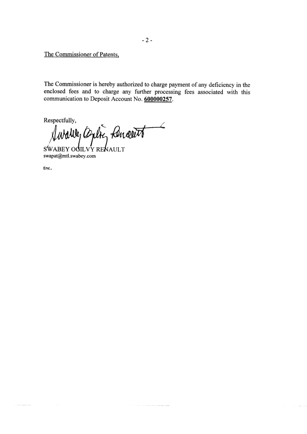 Document de brevet canadien 2308166. Correspondance 20000911. Image 2 de 3