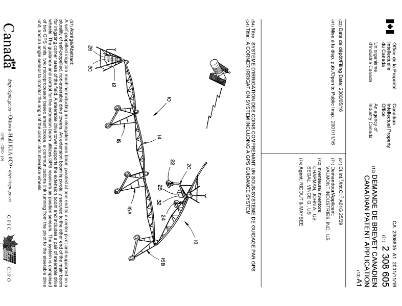 Document de brevet canadien 2308605. Page couverture 20011105. Image 1 de 1