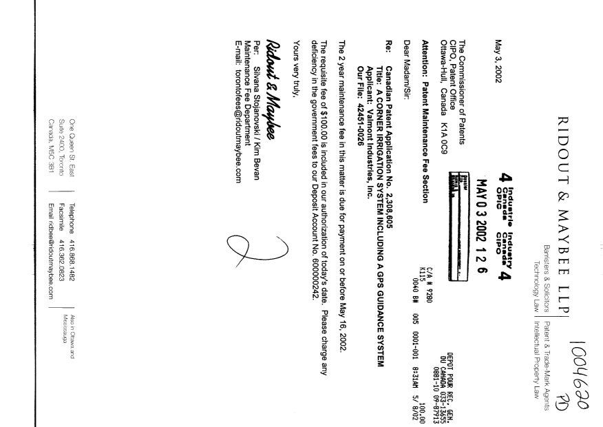 Document de brevet canadien 2308605. Taxes 20020503. Image 1 de 1