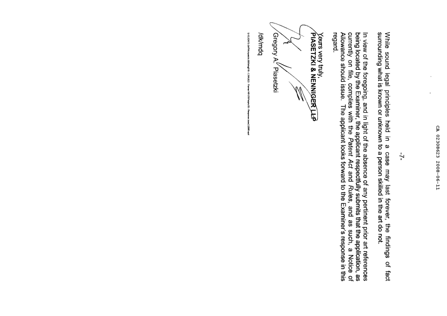 Canadian Patent Document 2308623. Prosecution-Amendment 20080611. Image 7 of 7