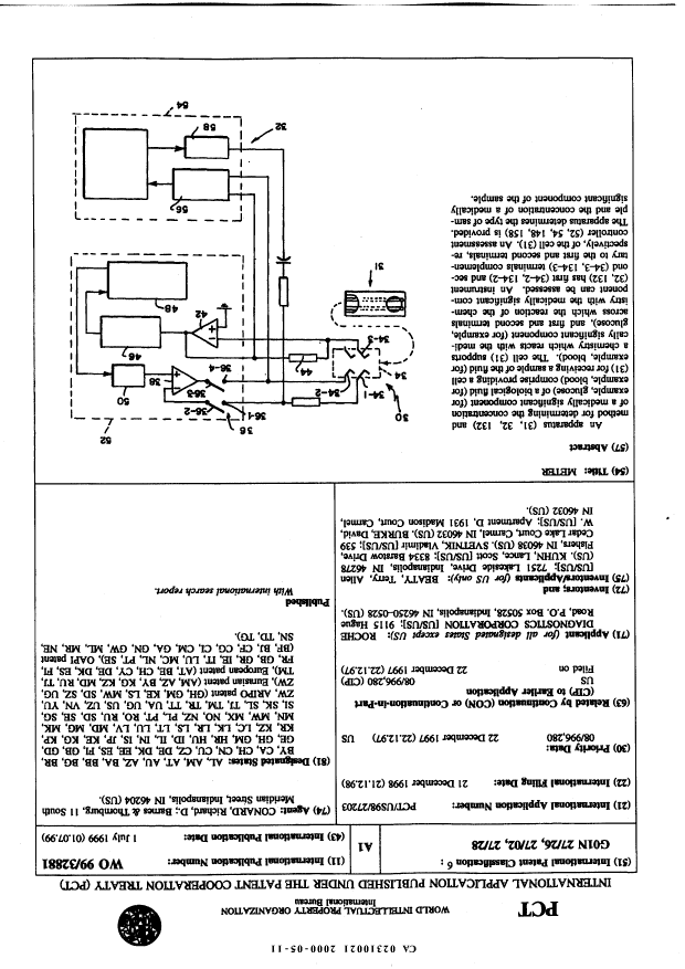 Canadian Patent Document 2310021. Abstract 20000511. Image 1 of 1
