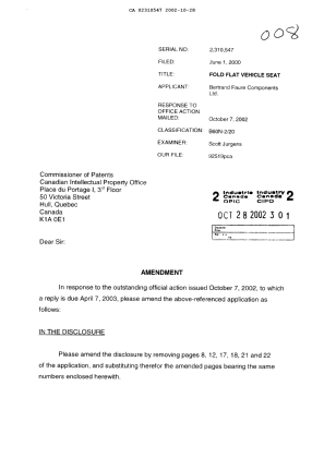 Document de brevet canadien 2310547. Poursuite-Amendment 20021028. Image 1 de 12