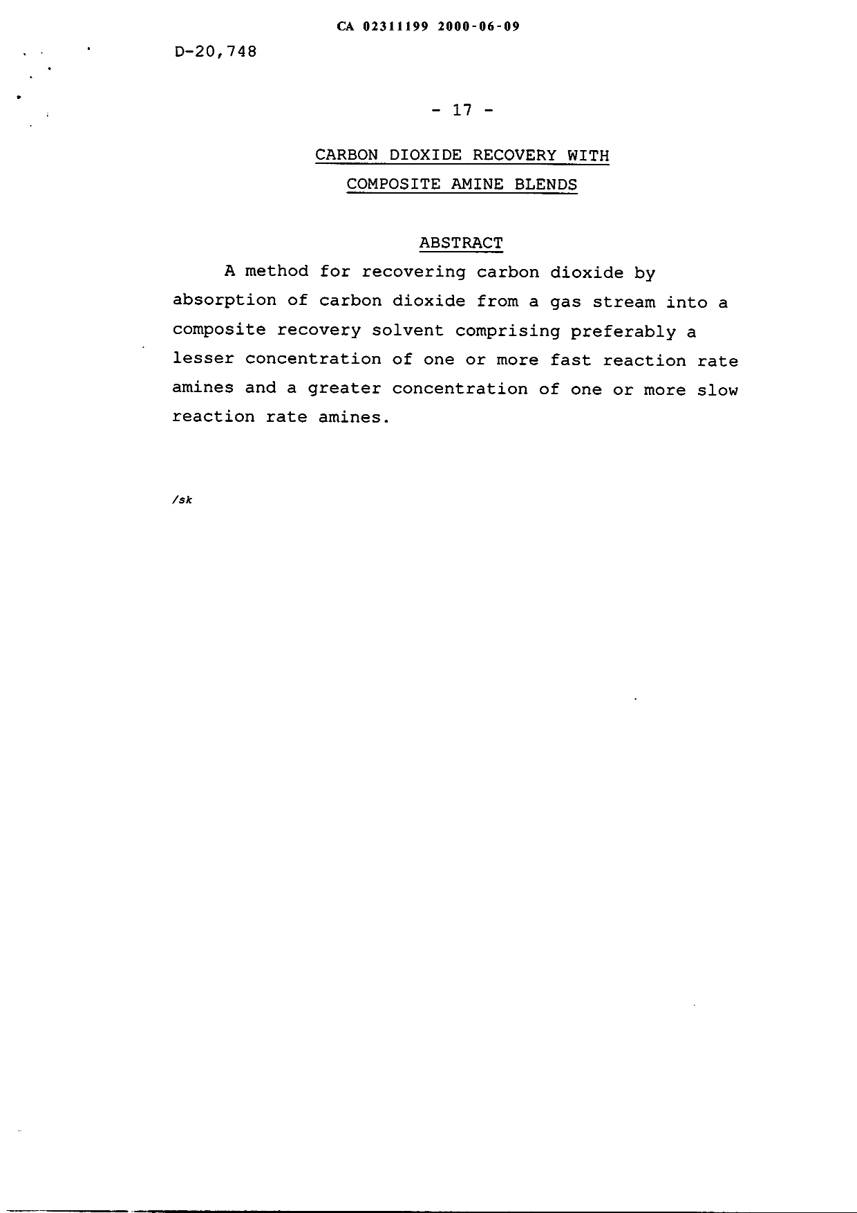 Document de brevet canadien 2311199. Abrégé 20000609. Image 1 de 1