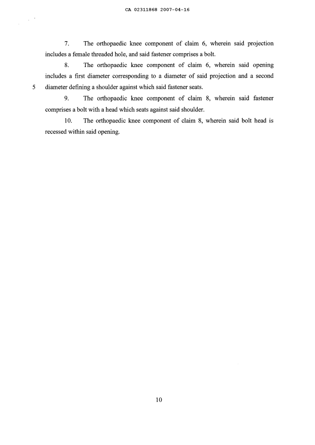 Document de brevet canadien 2311868. Poursuite-Amendment 20061216. Image 5 de 5