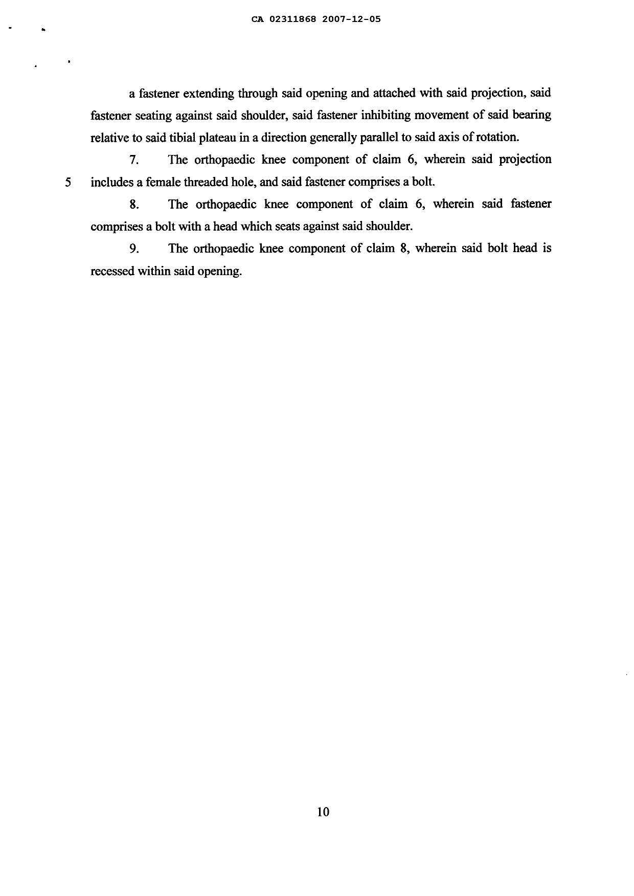 Document de brevet canadien 2311868. Revendications 20071205. Image 2 de 2