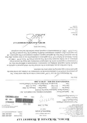 Canadian Patent Document 2312292. Fees 20071221. Image 1 of 1