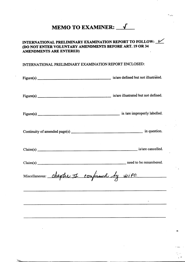Canadian Patent Document 2313168. Prosecution-Amendment 20000606. Image 1 of 1