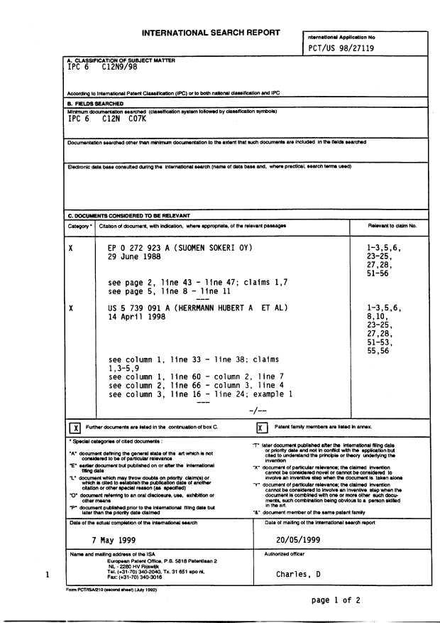 Document de brevet canadien 2313168. PCT 20000606. Image 2 de 4