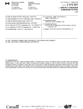 Document de brevet canadien 2313201. Page couverture 20081125. Image 1 de 1