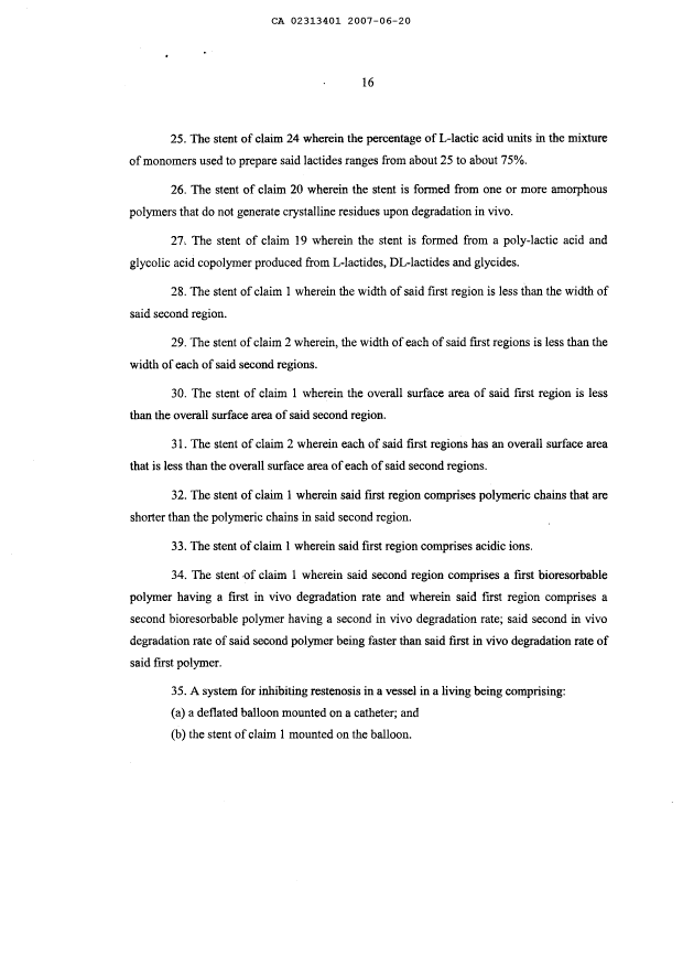Canadian Patent Document 2313401. Prosecution-Amendment 20070620. Image 6 of 6