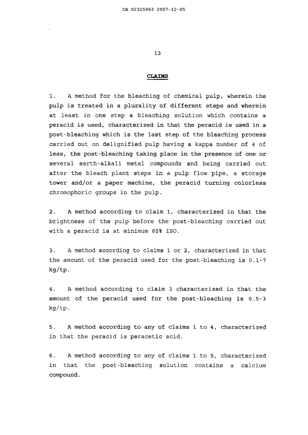 Canadian Patent Document 2315063. Prosecution-Amendment 20071205. Image 7 of 8
