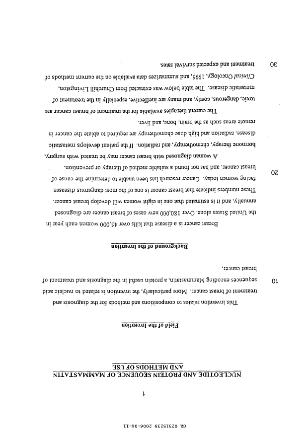 Canadian Patent Document 2315239. Description 20070402. Image 1 of 56