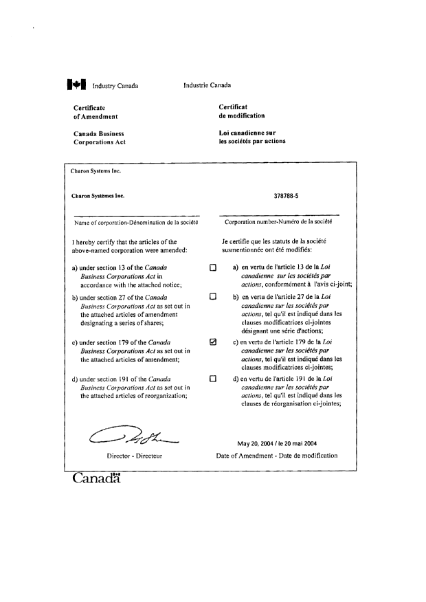 Document de brevet canadien 2315270. Cession 20040601. Image 4 de 4