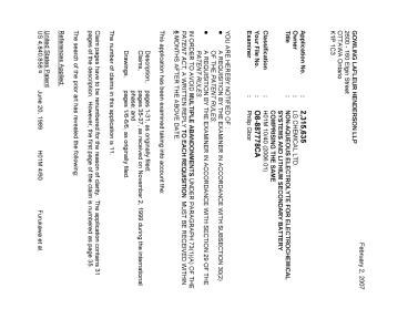 Document de brevet canadien 2315635. Poursuite-Amendment 20070202. Image 1 de 5