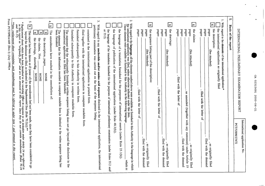 Document de brevet canadien 2315691. PCT 20000621. Image 2 de 5