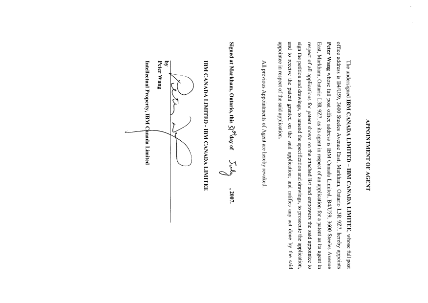 Canadian Patent Document 2316003. Correspondence 20070801. Image 2 of 3
