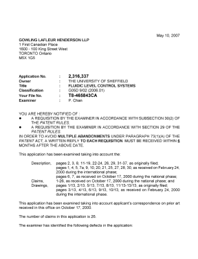 Canadian Patent Document 2316337. Prosecution-Amendment 20070510. Image 1 of 3