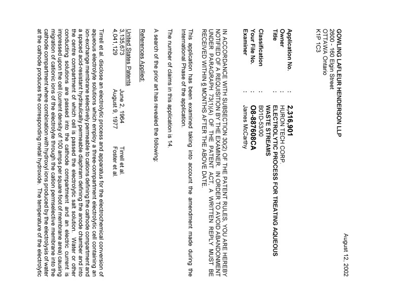 Document de brevet canadien 2316901. Poursuite-Amendment 20020812. Image 1 de 4