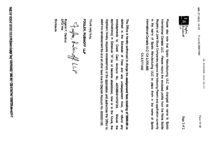 Canadian Patent Document 2320665. Correspondence 20120327. Image 2 of 4