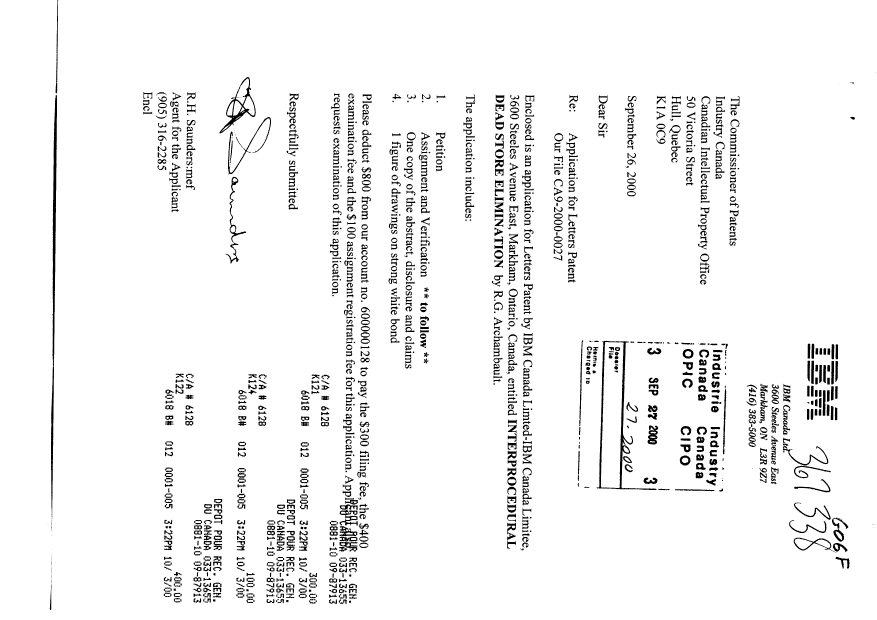 Document de brevet canadien 2321016. Cession 20000927. Image 1 de 2