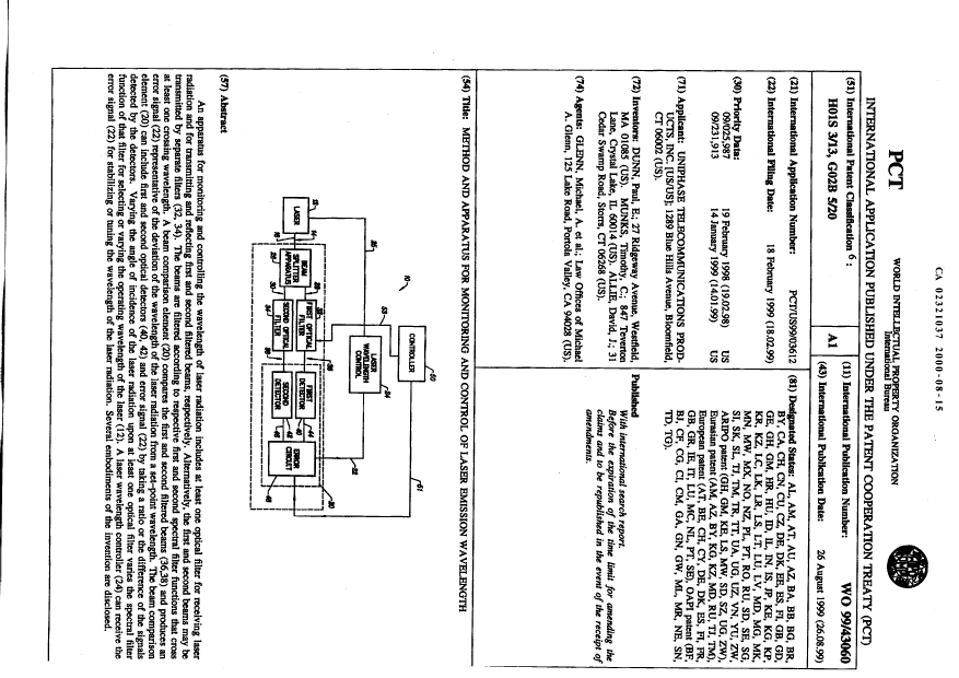 Canadian Patent Document 2321037. Abstract 20000815. Image 1 of 1