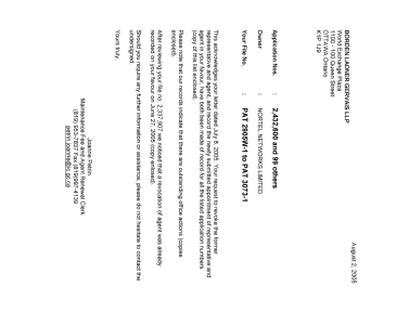 Canadian Patent Document 2321472. Correspondence 20050802. Image 1 of 1