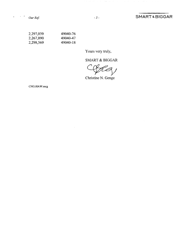 Document de brevet canadien 2322538. Cession 20110120. Image 3 de 3