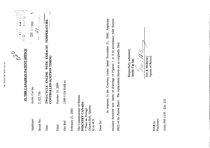 Canadian Patent Document 2322738. Prosecution-Amendment 20010221. Image 1 of 6