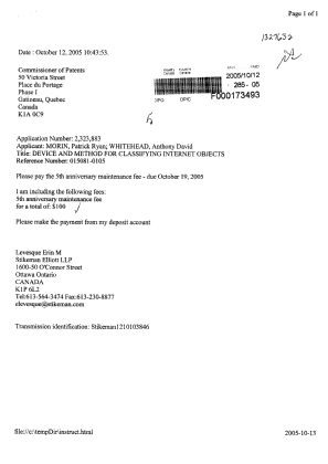 Document de brevet canadien 2323883. Taxes 20041212. Image 1 de 1