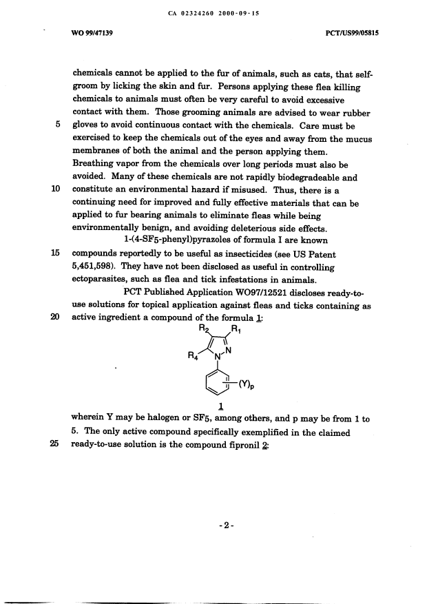 Document de brevet canadien 2324260. Description 20000915. Image 2 de 15
