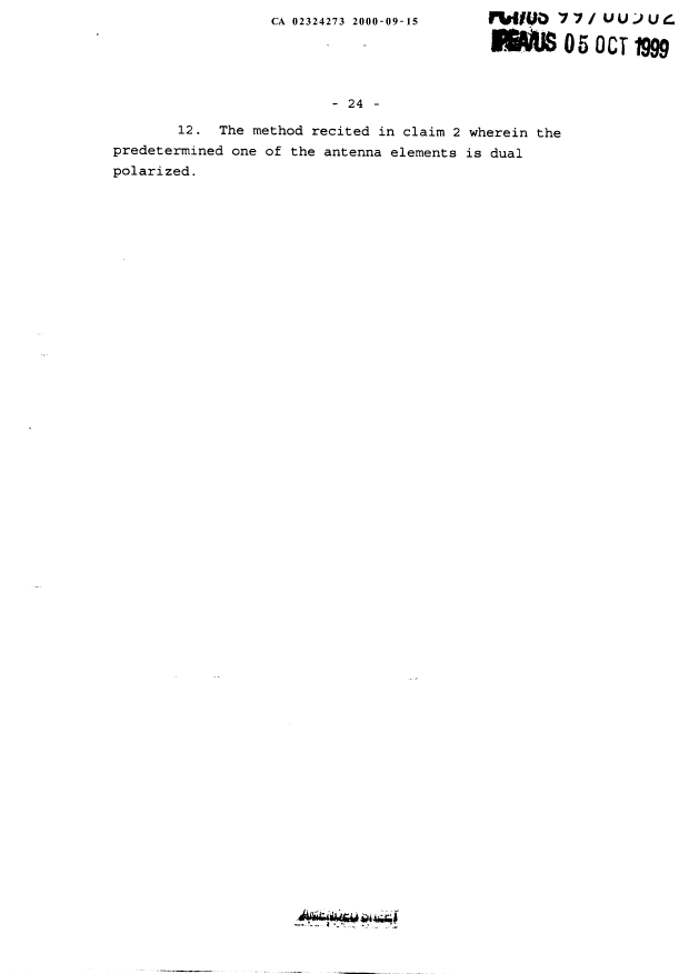 Document de brevet canadien 2324273. Revendications 20000915. Image 4 de 4