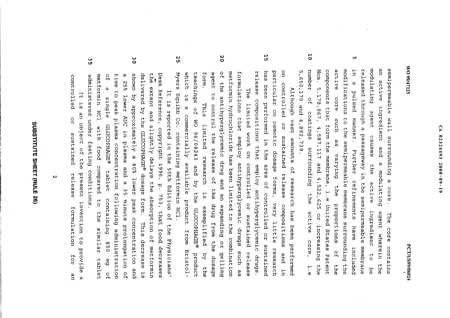 Canadian Patent Document 2324493. Description 20031124. Image 2 of 19
