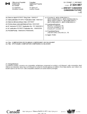 Document de brevet canadien 2324887. Page couverture 20070716. Image 1 de 1