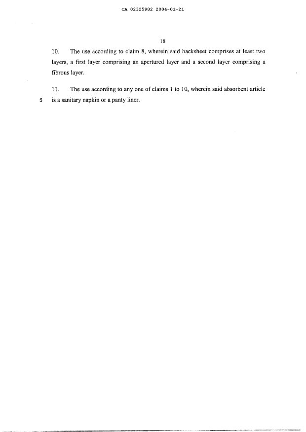 Document de brevet canadien 2325982. Revendications 20040121. Image 2 de 2