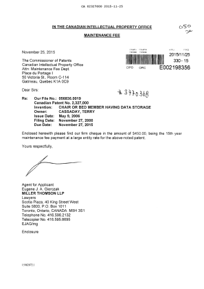 Canadian Patent Document 2327000. Maintenance Fee Payment 20151125. Image 1 of 1
