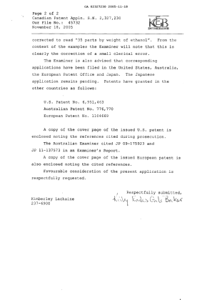 Canadian Patent Document 2327230. Prosecution-Amendment 20051118. Image 2 of 4