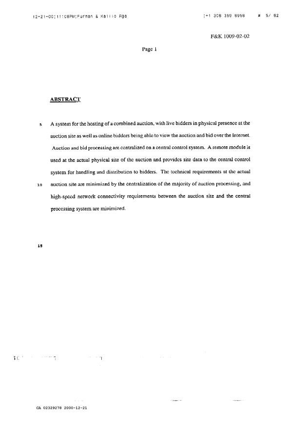 Document de brevet canadien 2329278. Abrégé 20001221. Image 1 de 1