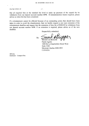 Document de brevet canadien 2329598. Poursuite-Amendment 20131203. Image 2 de 2